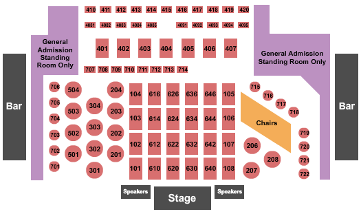 seating chart for Canyon Club - Agoura Hills - Endstage RSV Tables 4 - eventticketscenter.com